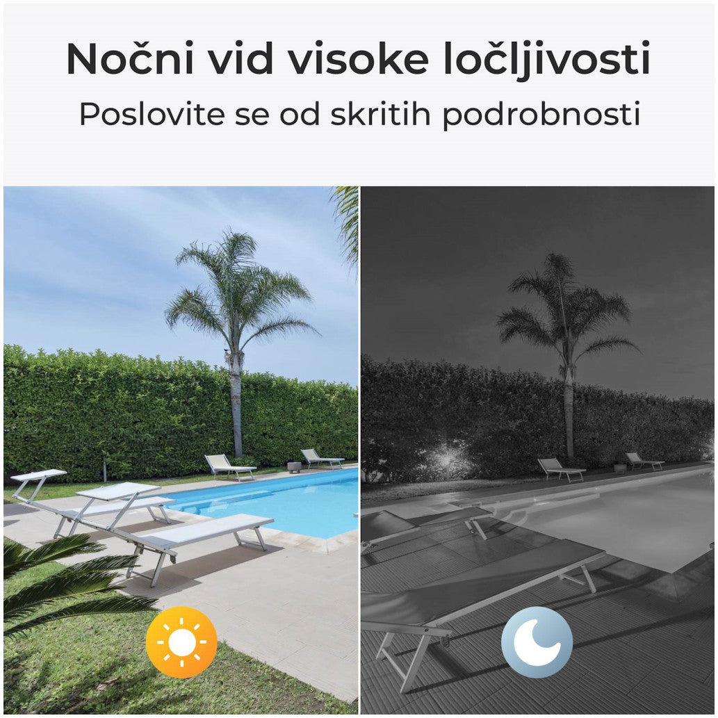 Zunanja nadzorna kamera Reolink 5 MP WiFi napajalnik horizontalno 80°/vertikalno 42° montažna nočni pogled (W320 White)