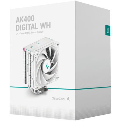 Zračni hladilnik DeepCool AK400 Digital - 28 dB 156mm RGB bela (R-AK400-WHADMN-G)