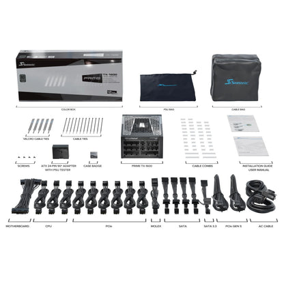 Napajalnik - 1300W Seasonic Prime TX 80Plus Titanium 94,7% ATX 3.1 (Gen5) Modular 135mm črna (PRIME-TX-1300-ATX30)