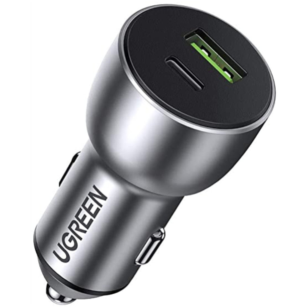 Avto polnilec 12V/24V => USB-A + USB-C 36W PD Ugreen Quick Charge 3.0 (60980)