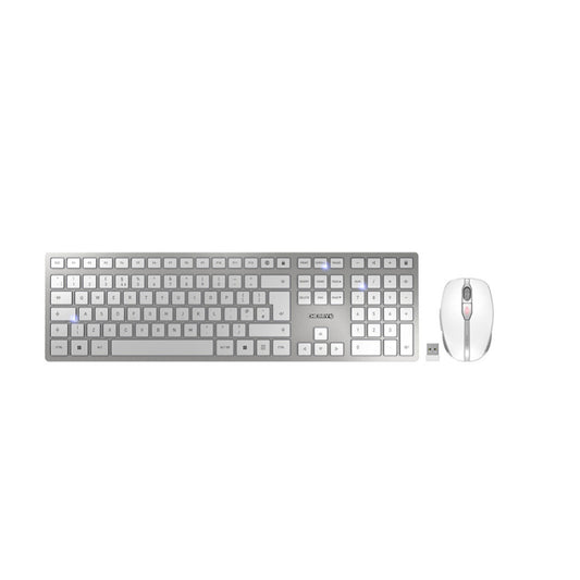 Tipkovnica in miš Cherry brezžična Bluetooth DW 9100 SLIM ENG bela SLO gravura (JD-9100GB-1)
