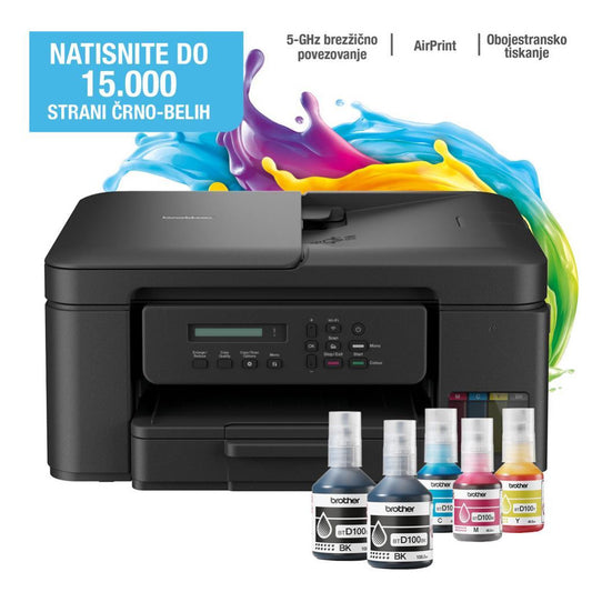 Tiskalnik multifunkcijski brizgalni barvni Brother DCP-T730DW A4 duplex tisk enostransko skeniranje USB WiFi 16ppm (DCPT730DWYJ1)