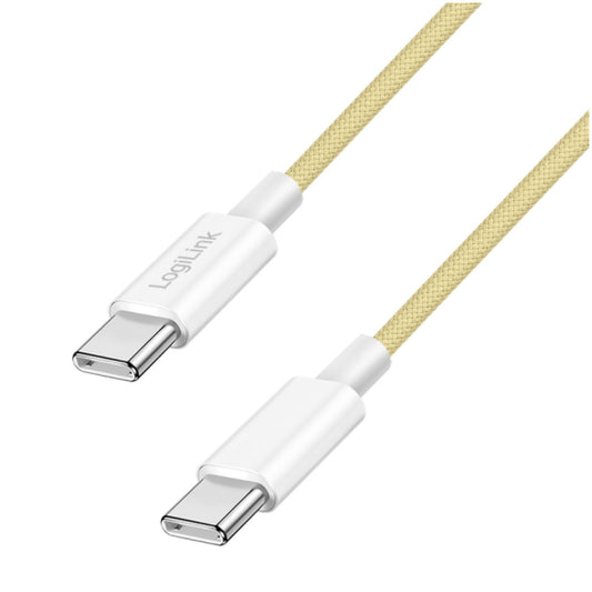 Kabel USB-C (m) => USB-C (m) 2.0 najlon ovoj 1,5m 60W 3A/20V 480Mbps PD3 rumen LogiLink (CU0354)