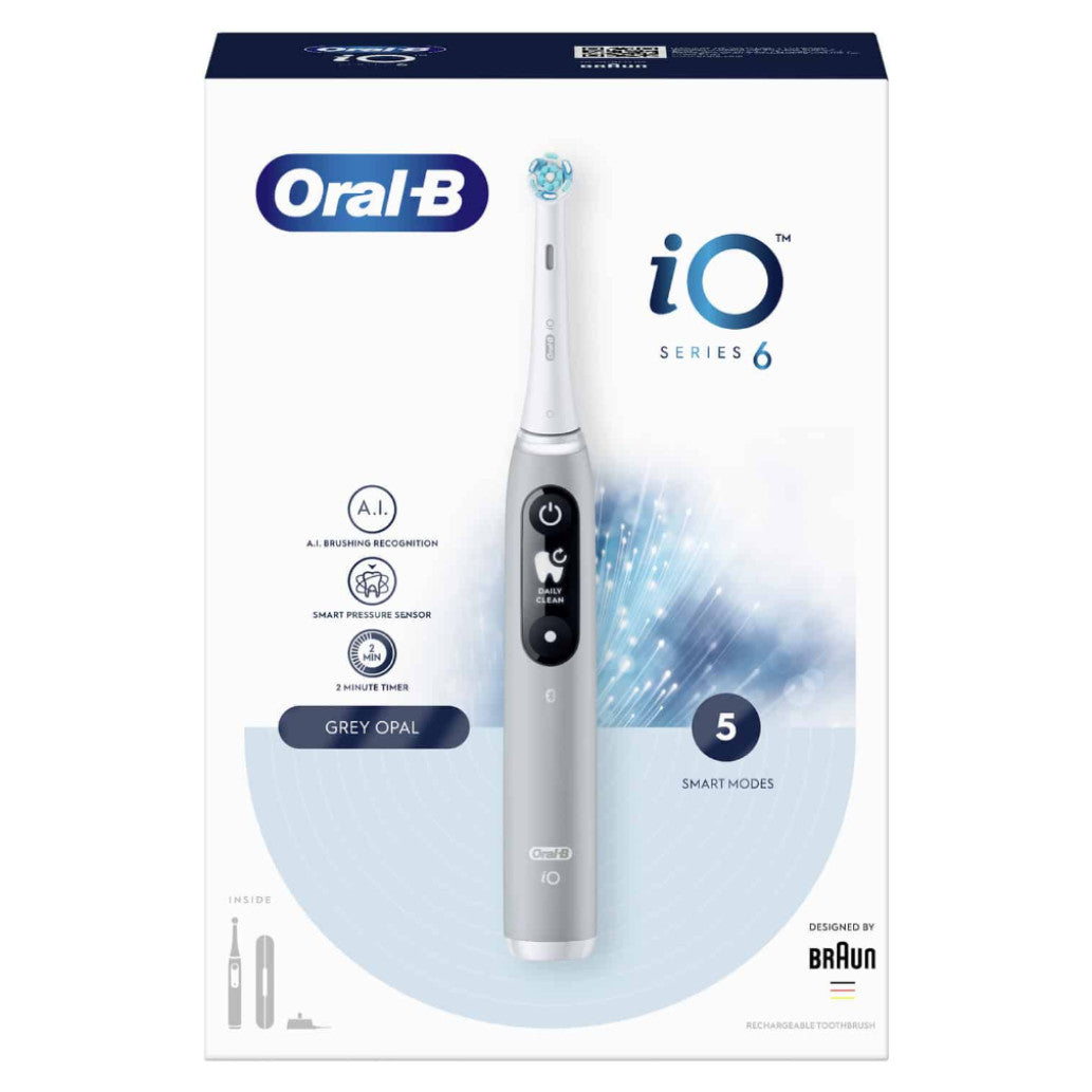 Zobna ščetka Braun Oral-B iO Series 6  električna polnilna s senzitive glavo bela (445258)