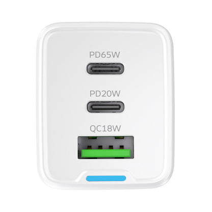 Hišni polnilec 100-240V => 2xUSB-C 1xUSB-A 65W GaN s kablom USB-C 1,0m Wozinsky (WDCCBC)