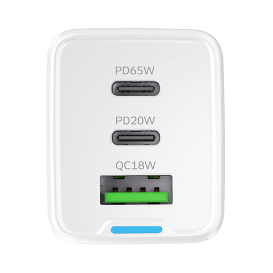 Hišni polnilec 100-240V => 2xUSB-C 1xUSB-A 65W GaN s kablom USB-C 1,0m Wozinsky (WDCCBC)