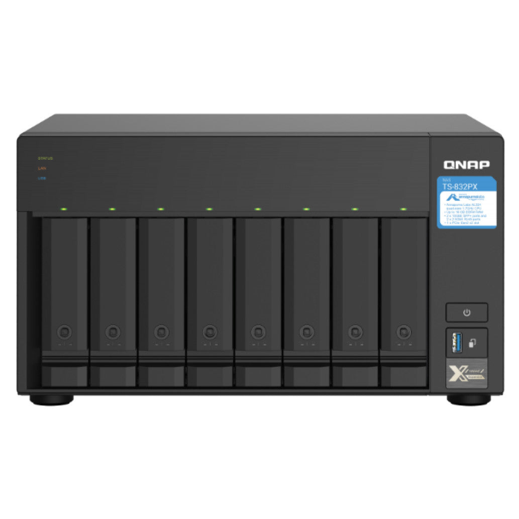 NAS ohišje QNAP TS-832PX-4G za 8 diskov  4GB ram  2x 10Gb SFP+ 2x 2.5Gb mreža