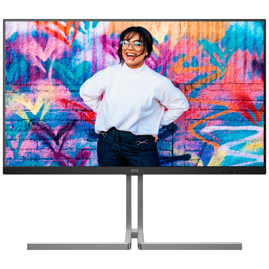 Monitor AOC 80 cm (31,5") U32U3CV 3840x2160 Grafika Nano-IPS 4ms 2xHDMI DisplayPort USB-C 96W 4xUSB3.2 USB-C-Out Pivot Zvočniki 2x3W  3H DCI-P3-98% AdaptiveSync RJ45 KVM HDR400 UltraLine