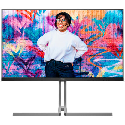 Monitor AOC 80 cm (31,5") U32U3CV 3840x2160 Grafika Nano-IPS 4ms 2xHDMI DisplayPort USB-C 96W 4xUSB3.2 USB-C-Out Pivot Zvočniki 2x3W  3H DCI-P3-98% AdaptiveSync RJ45 KVM HDR400 UltraLine