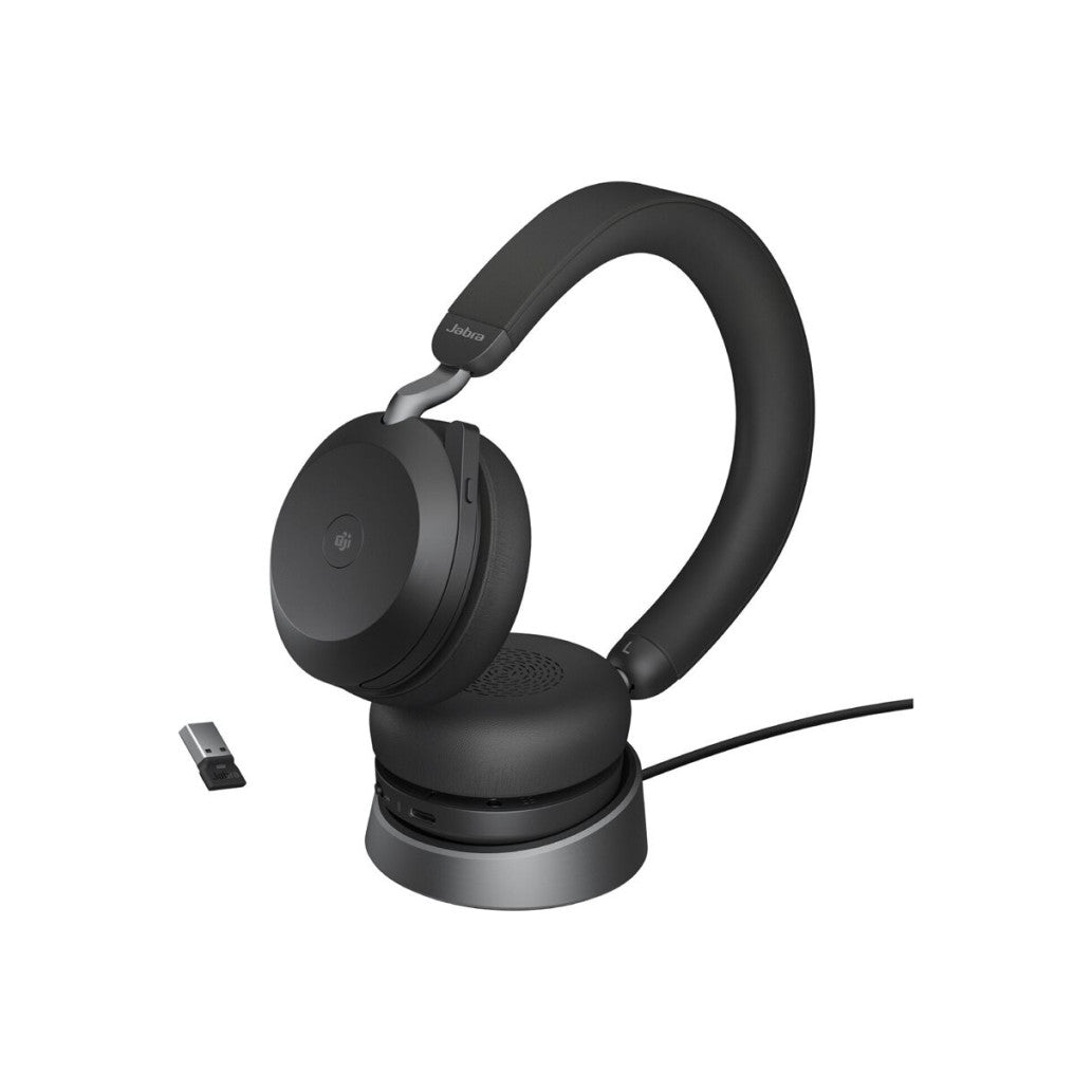 Slušalke brezžične Jabra naglavne z mikrofonom USB BT Evolve2 75 MS Teams Stereo črna ANC (27599-999-989)