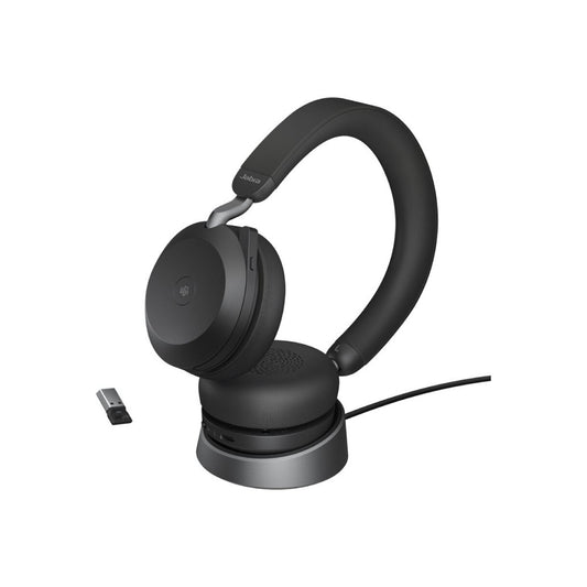 Slušalke brezžične Jabra naglavne z mikrofonom USB BT Evolve2 75 MS Teams Stereo črna ANC (27599-999-989)