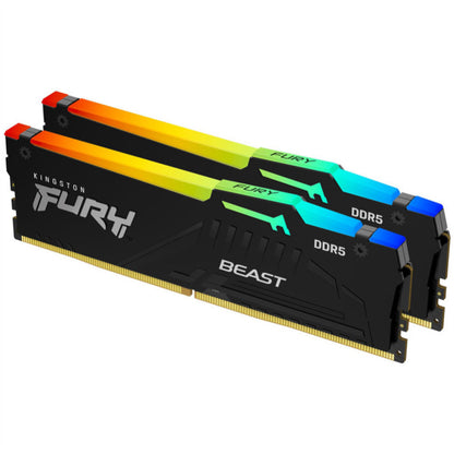 DDR5 16GB 5600MHz CL40 KIT (2x 8GB) Kingston RGB Fury Beast XMP3.0 1,25V Fury črna (KF556C40BBAK2-16)
