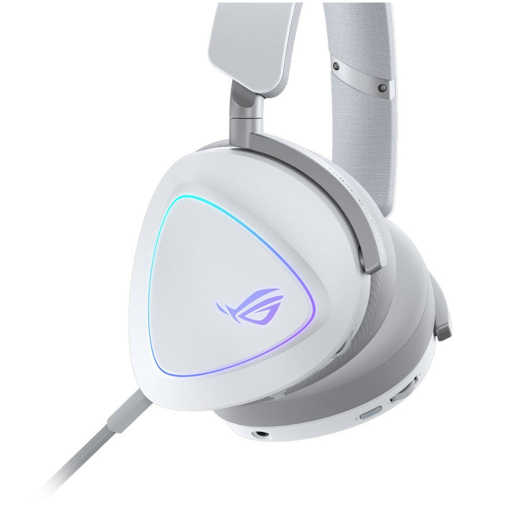 Slušalke brezžične Asus naglavne z mikrofonom BT/1x3,5mm ROG Delta II bele Gaming (90YH03W0-BHUA10)