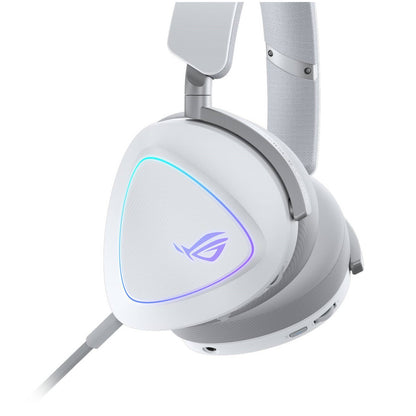 Slušalke brezžične Asus naglavne z mikrofonom BT/1x3,5mm ROG Delta II bele Gaming (90YH03W0-BHUA10)
