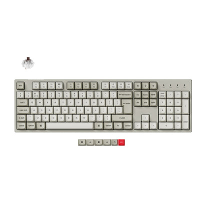 Mehanska Tipkovnica Žična Keychron C2 Pro 8K QMK UK | siva RGB (Brown switch) (C2PX-M3-UK)