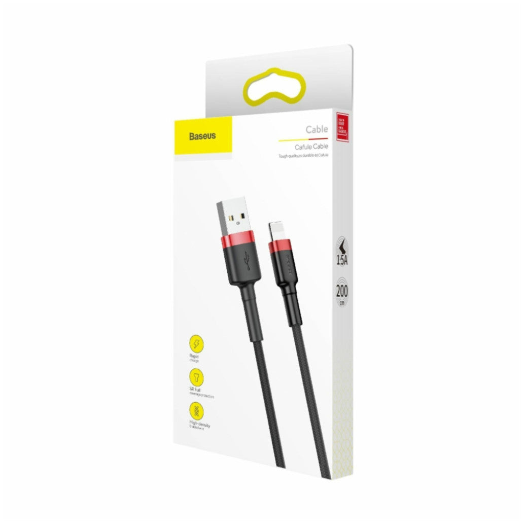 Kabel USB-A(m) => Apple Lightning 2,0m 1.5A Cafule rdeč-črn Baseus (CALKLF-C19)
