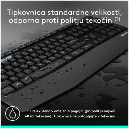Tipkovnica  +MIŠ Logitech Brezžična Desktop MK345 Combo, SLO gravura (920-006489)