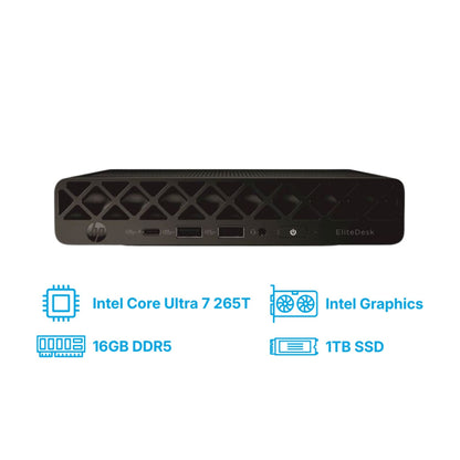 Računalnik HP Mini ProDesk 4 G1i Ultra 7-265T/Q870/16GB/1TB/1xM.2 prost/Intel grafika HDMI 2xDP /BT WiFi RJ45/90W-89%/Win11Pro BY7D1ET