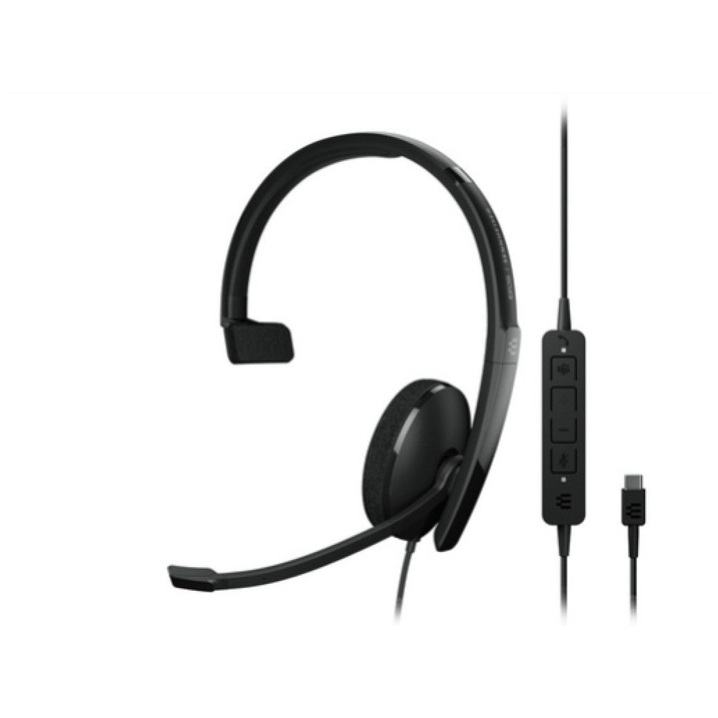 Slušalke žične EPOS naglavne z mikrofonom USB-C ADAPT 130T črne mono (1000903)
