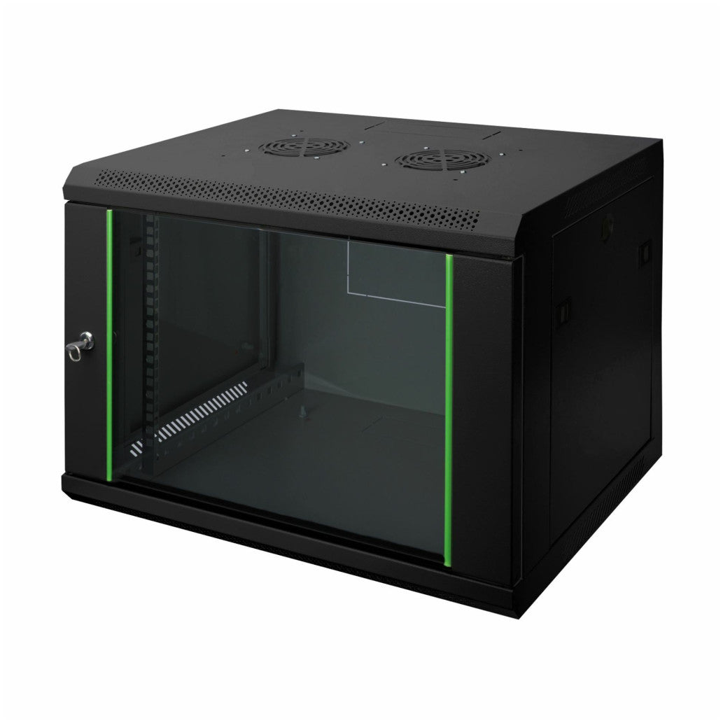 Kabinet zidni Digitus 12U Jeklo črn 600mm 450mm (DN-19 12-U-EC-SW)