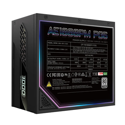 Napajalnik - 1000W GigaByte AE1000PM Aorus 80Plus Platinum 92% ATX 3.0 (Gen5) Modular 120mm črna (GP-AE1000PM PG5)