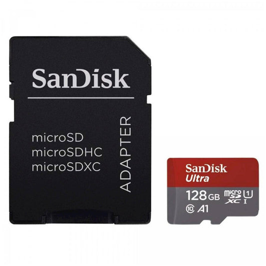 Spominska kartica microSDXC 128GB Sandisk Ultra 140MB/s/U1 UHS-I A1 +adapter (SDSQUAB-128G-GN6MA)