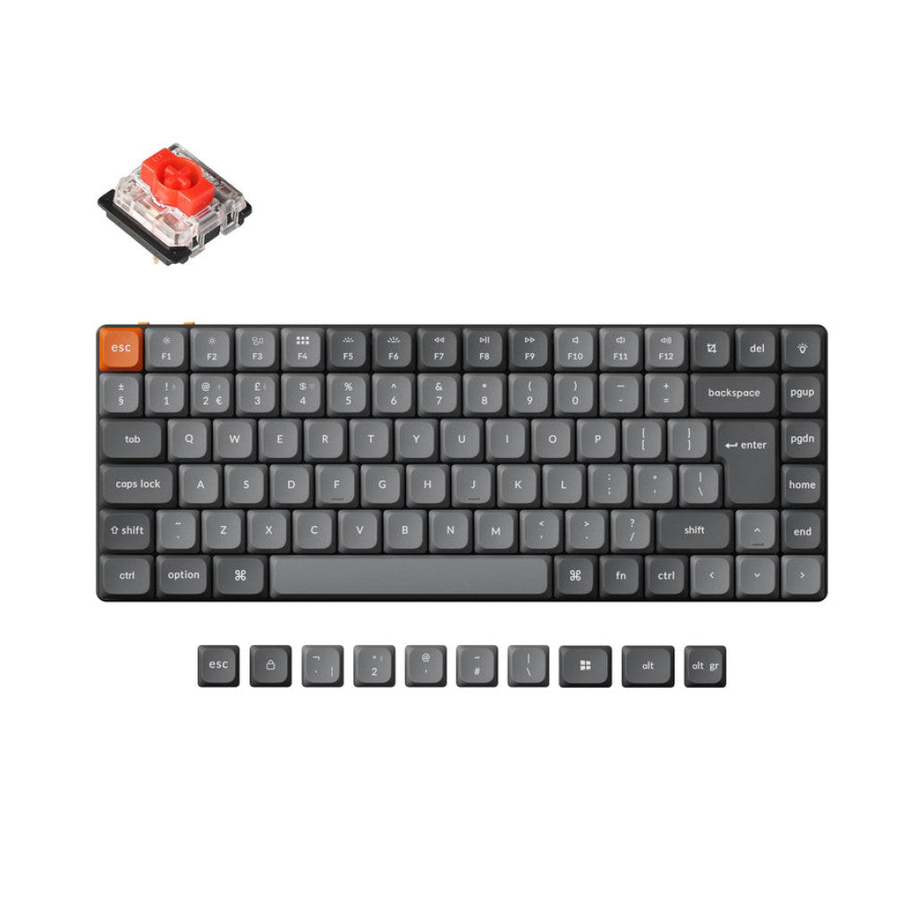 Mehanska Tipkovnica brezžična Keychron K3 Max QMK/VIA UK | siva RGB (Red switch) (K3M-H1-UK)