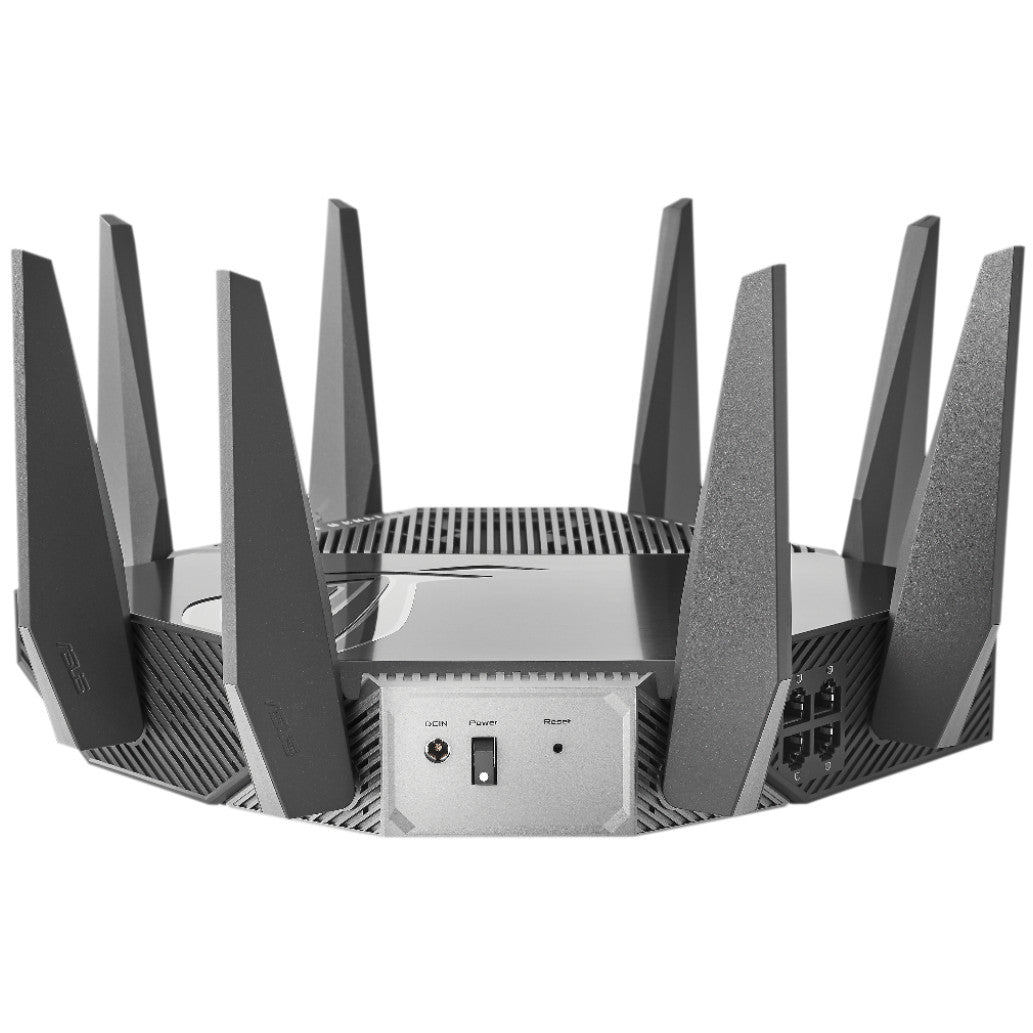 Usmerjevalnik brezžični Asus ROG Rapture GT-AXE11000 WiFi6E 802.11ax AX11000 4804Mbit/s 5G MESH OFDMA triband 1xLAN/WAN2,5GB 4xLAN 8x antena (90IG06E0-MO1R00)