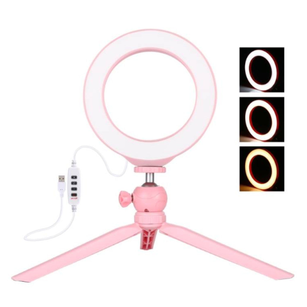 Selfie LED Ring svetlobni obroč Puluz tripod 16cm (PKT3092F)