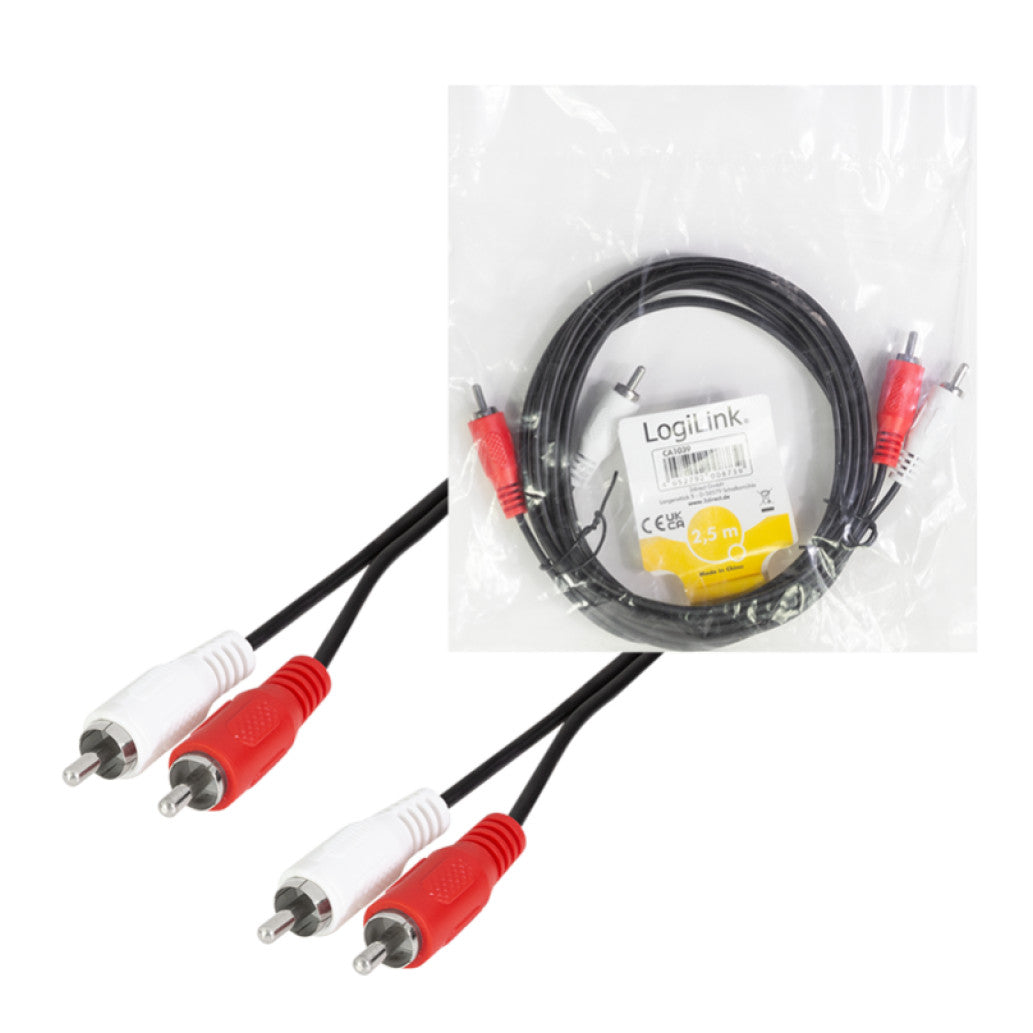 Kabel Audio 2x Cinch M => 2x Cinch M - 2,5m LogiLink (CA1039) EOLS-P