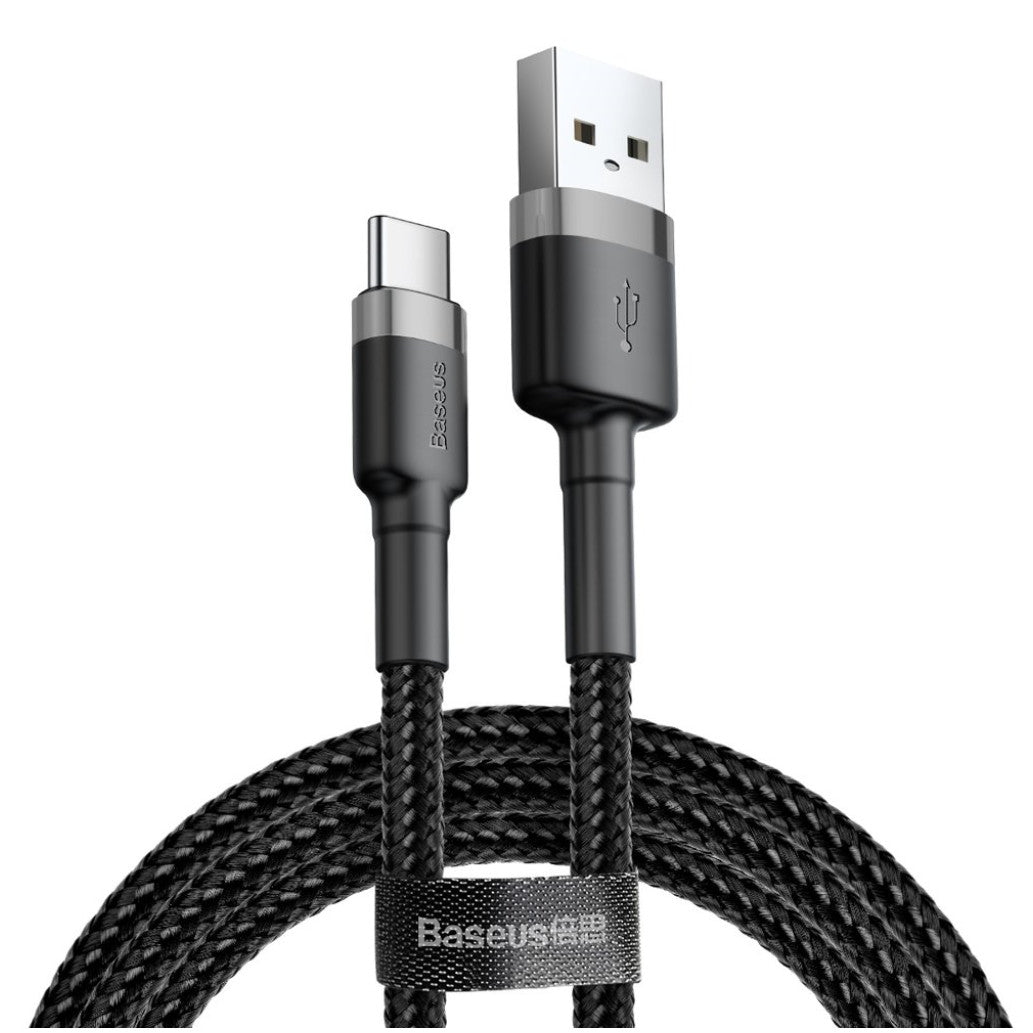 Kabel USB-C => USB-A 2.0 tekstilni ovoj 3,00m 2A Baseus Cafule črn (CATKLF-UG1)