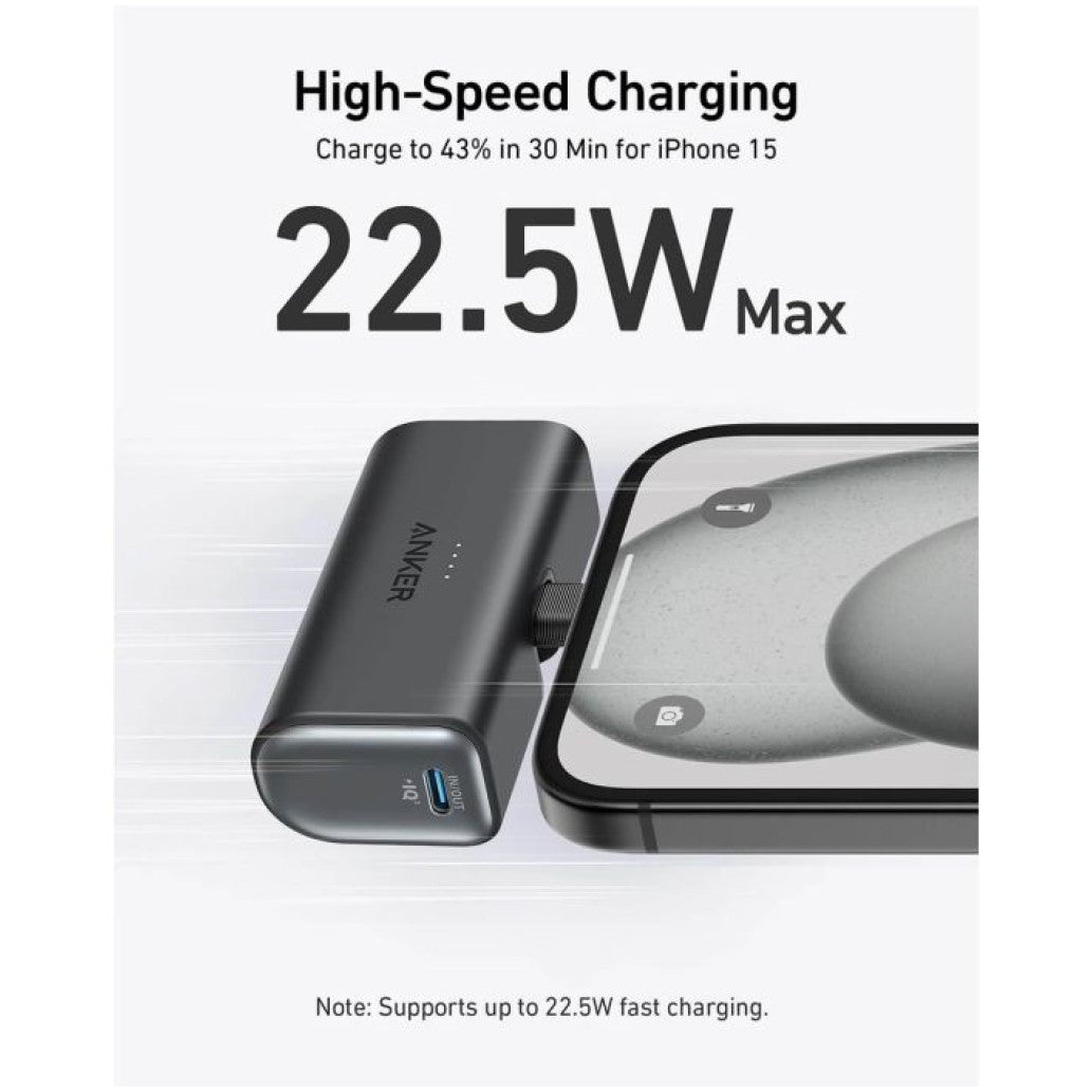 Prenosna baterija Anker Nano 5K 22,5W 5000mAh USB-C črn (A1653H11)