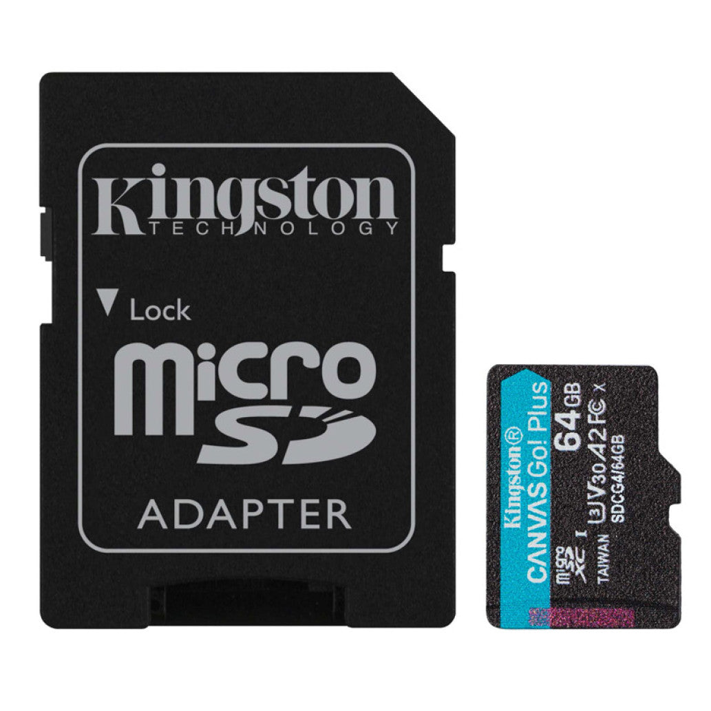 Spominska kartica SDXC 64GB Kingston GO 200MB/s/100MB/s U3 V30 UHS-I A2 +adapter (SDCG4/64GB)