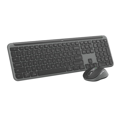 Tipkovnica in miš Logitech brezžična + Bluetooth Signature Slim Combo MK950 US international grafitna Bolt USB reciever SLO gravura (920-012490)