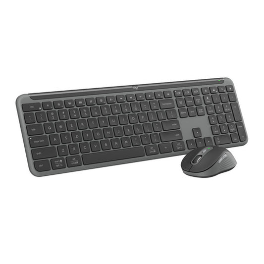 Tipkovnica in miš Logitech brezžična + Bluetooth Signature Slim Combo MK950 US international grafitna Bolt USB reciever SLO gravura (920-012490)