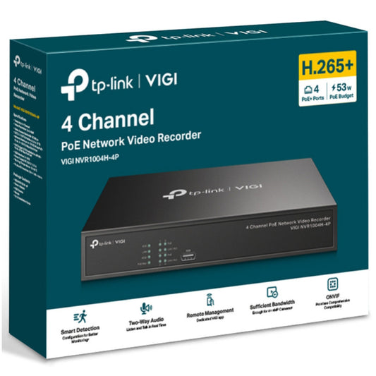 VIGI TP-Link 3840x2160/30Hz 4-kanalni 80 Mbps 4xPoE (VIGI NVR1004H-4P)