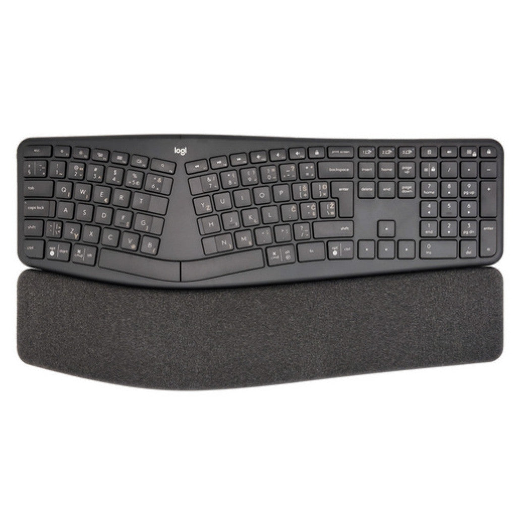 Tipkovnica brezžična + Bluetooth Logitech K860 Ergo International US | SLO gravura grafitna (920-010108)