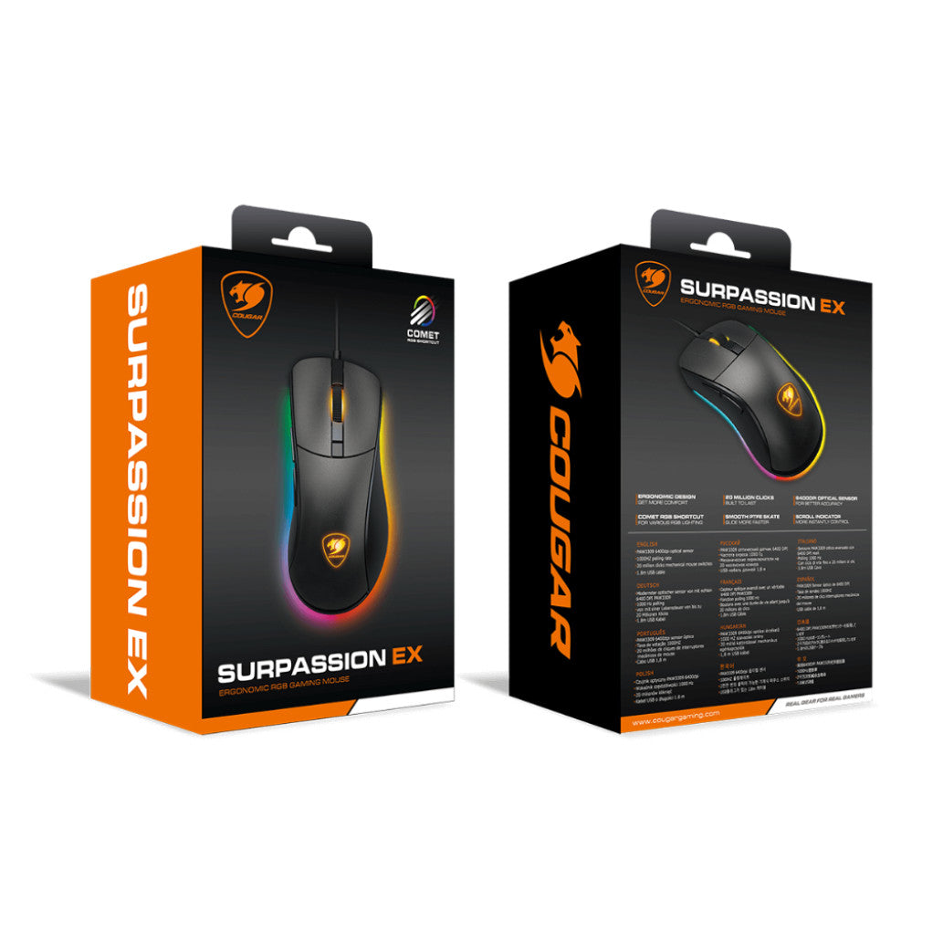 Gaming miška Žična Cougar Surpassion EX , črna (CGR-WOMB-SEX)