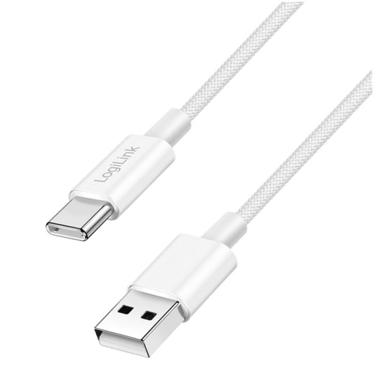 Kabel USB-C (m) => USB-A (m) 2.0 najlon ovoj 1,5m 60W 3A/20V 480Mbps PD3 bel LogiLink (CU0322)