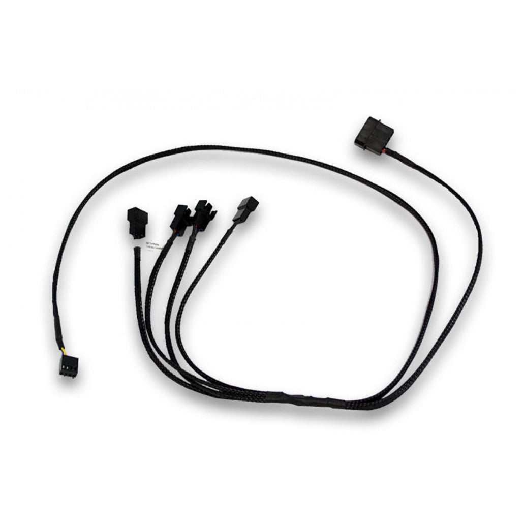 Splitter za ventilatorje EKWB 1x -> 4x4-pin + 1x MOLEX , črna (80cm)