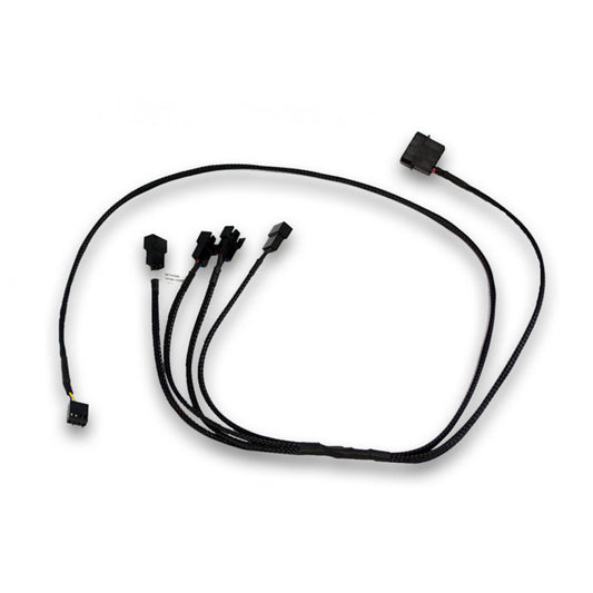 Splitter za ventilatorje EKWB 1x -> 4x4-pin + 1x MOLEX , črna (80cm)