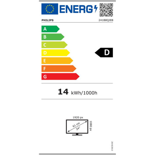 Monitor Philips 60,5 cm (23,8") 241B8QJEB 1920x1080 IPS 5ms VGA DVI DisplayPort 2xUSB3.0 2xUSB2.0 Pivot Zvočniki  3H sRGB103,8%