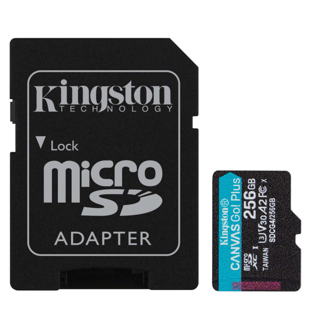 Spominska kartica microSDXC 256GB Kingston Canvas Go! Plus GO 200MB/s/160MB/s U3 V30 UHS-I A2 +adapter (SDCG4/256GB)