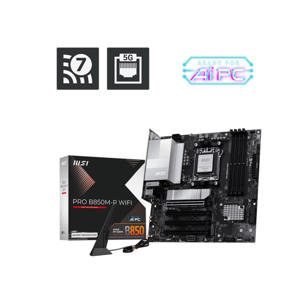 Osnovna plošča AM5 MSI PRO B850M-P WIFI microATX HDMI DisplayPort