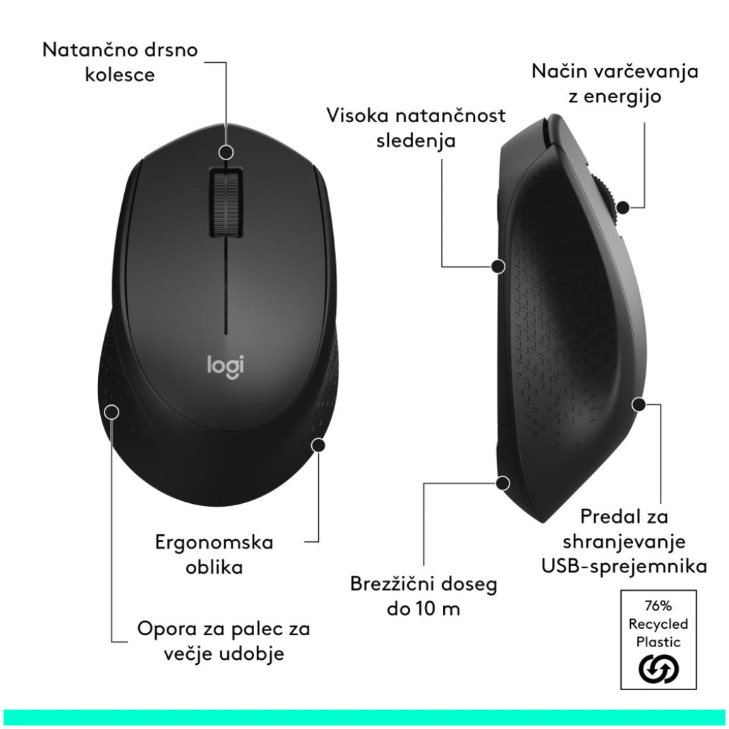 Tipkovnica  +MIŠ Logitech Brezžična Desktop MK345 Combo, SLO gravura (920-006489)