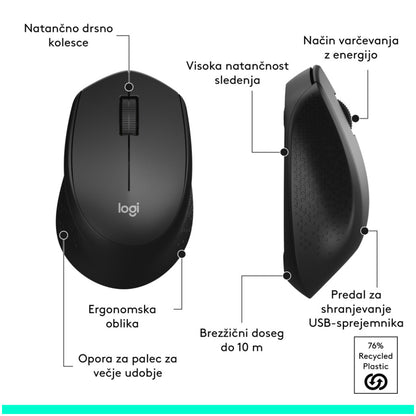 Tipkovnica  +MIŠ Logitech Brezžična Desktop MK345 Combo, SLO gravura (920-006489)