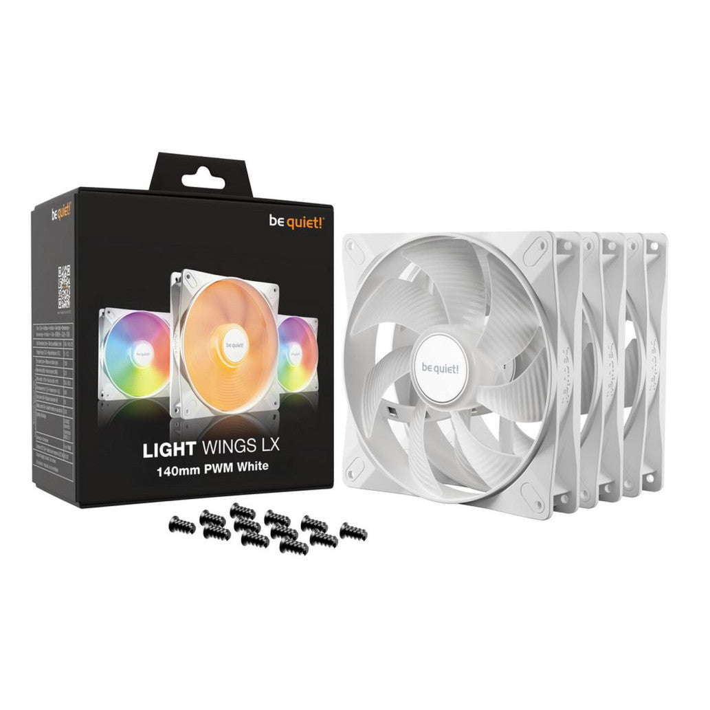 Ventilator be quiet! Light Wings LX 140mm bela RGB (3 pack)