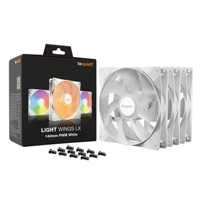 Ventilator be quiet! Light Wings LX 140mm bela RGB (3 pack)