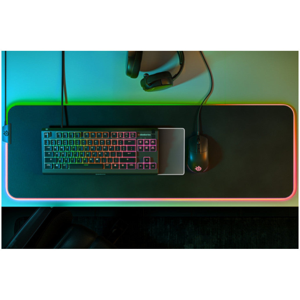 Tipkovnica SteelSeries USB gaming Apex 3TKL US international TKL Whisper Quiet Gaming stikala RGB LED osvetlitev črna (64831)