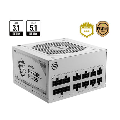 Napajalnik - 850W MSI MAG A850GL 80Plus Gold 90% ATX 3.1 (Gen5) Modular 120mm bela (30919872)